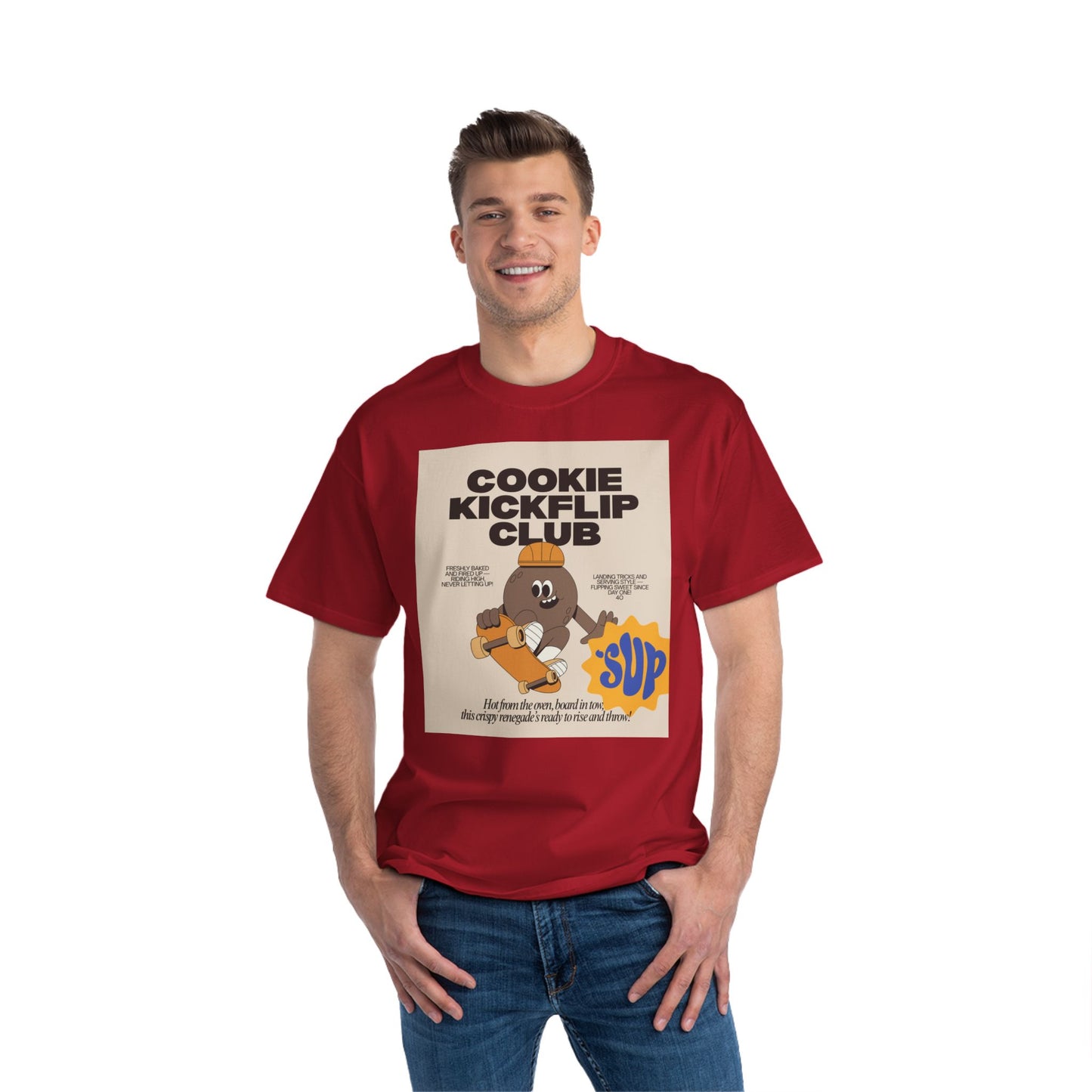 Cookie Kickflip Club T-Shirt - Fun Skateboarding Tee for Kids & Teens
