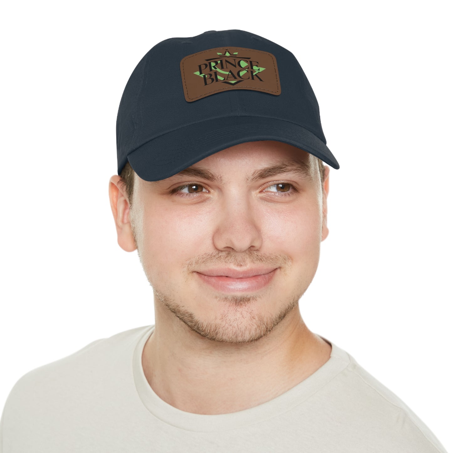 Stylish Dad Hat with Leather Patch - 'Prince Black' Design for Casual Outdoor Wear