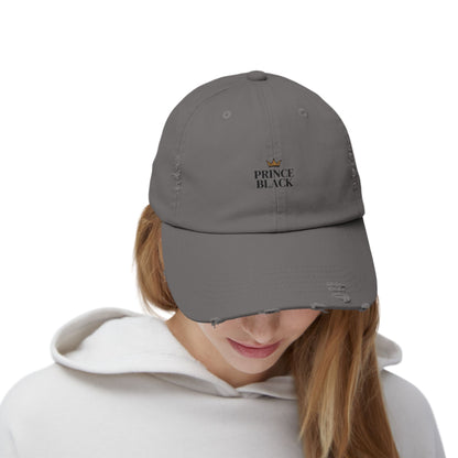 Distressed Cap - Stylish Prince Black Baseball Hat