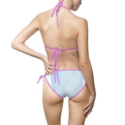 Elegant Women's Light Blue Bikini Swimsuit for Beach and Pool Days 