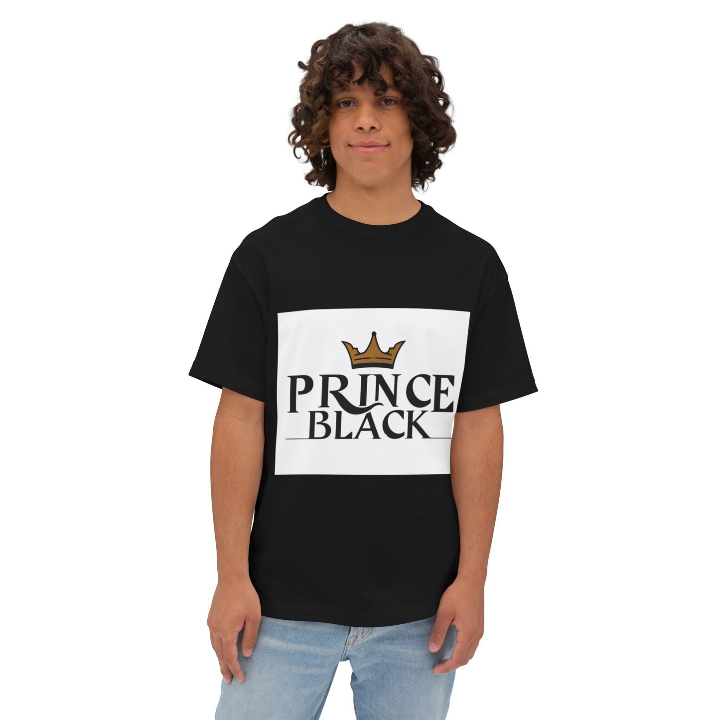 T-shirt oversize à imprimé couronne « Prince Black » 