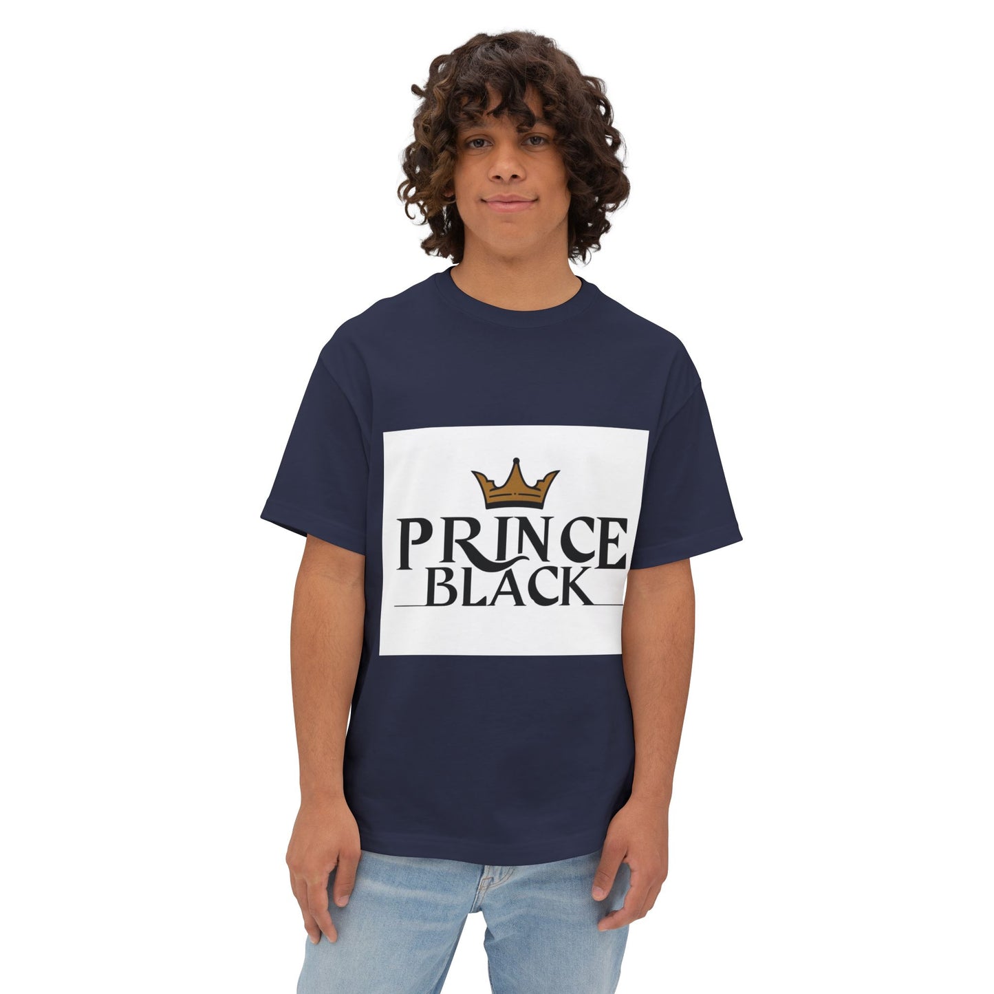 T-shirt oversize à imprimé couronne « Prince Black » 