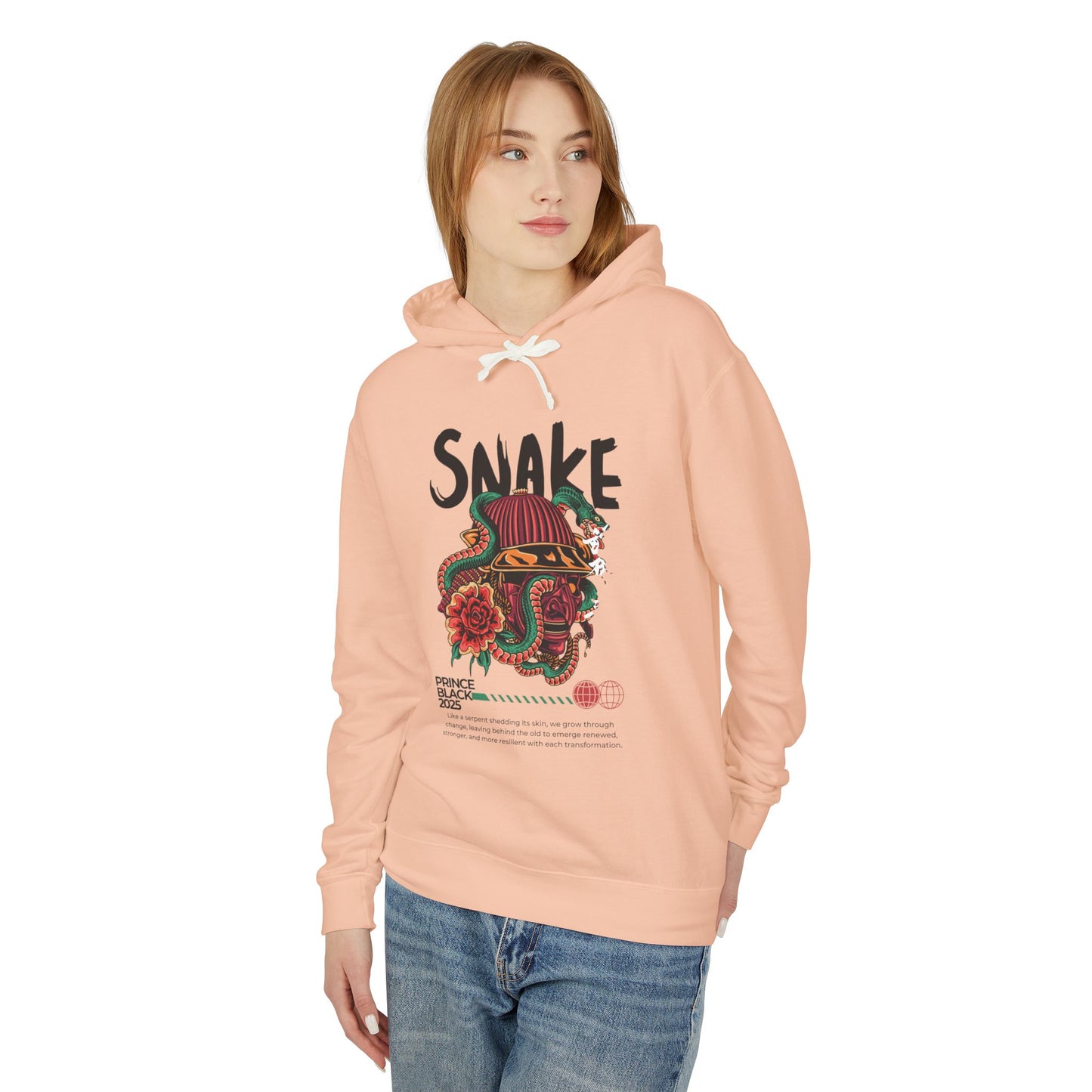 Lightweight Hooded Sweatshirt - 'Prince Black' Graphic Design 