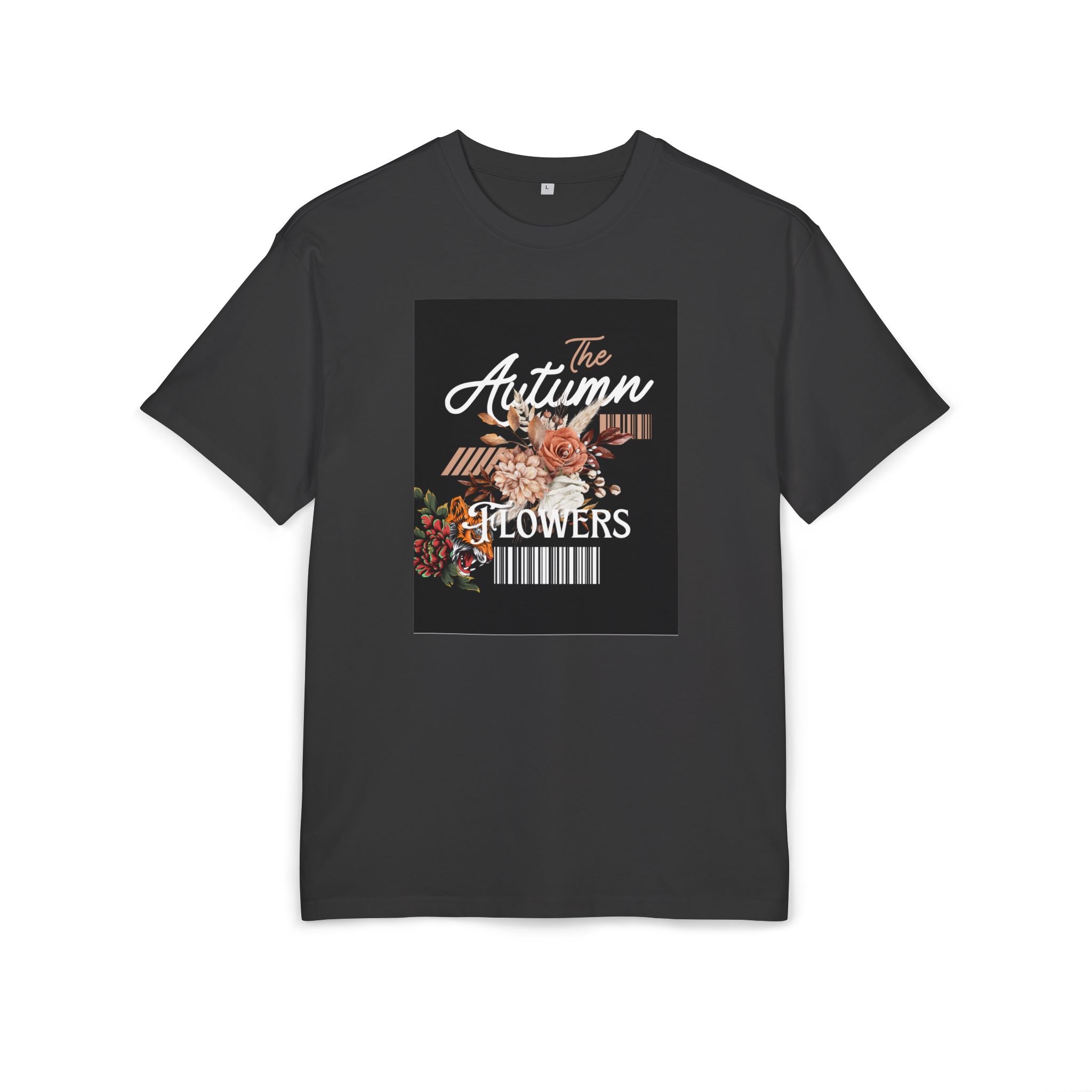 Autumn Flowers Oversize Tee | Cozy Casual Wear, Graphic T-Shirt, Fall Fashion, Gift for Her, Comfortable Everyday Tee