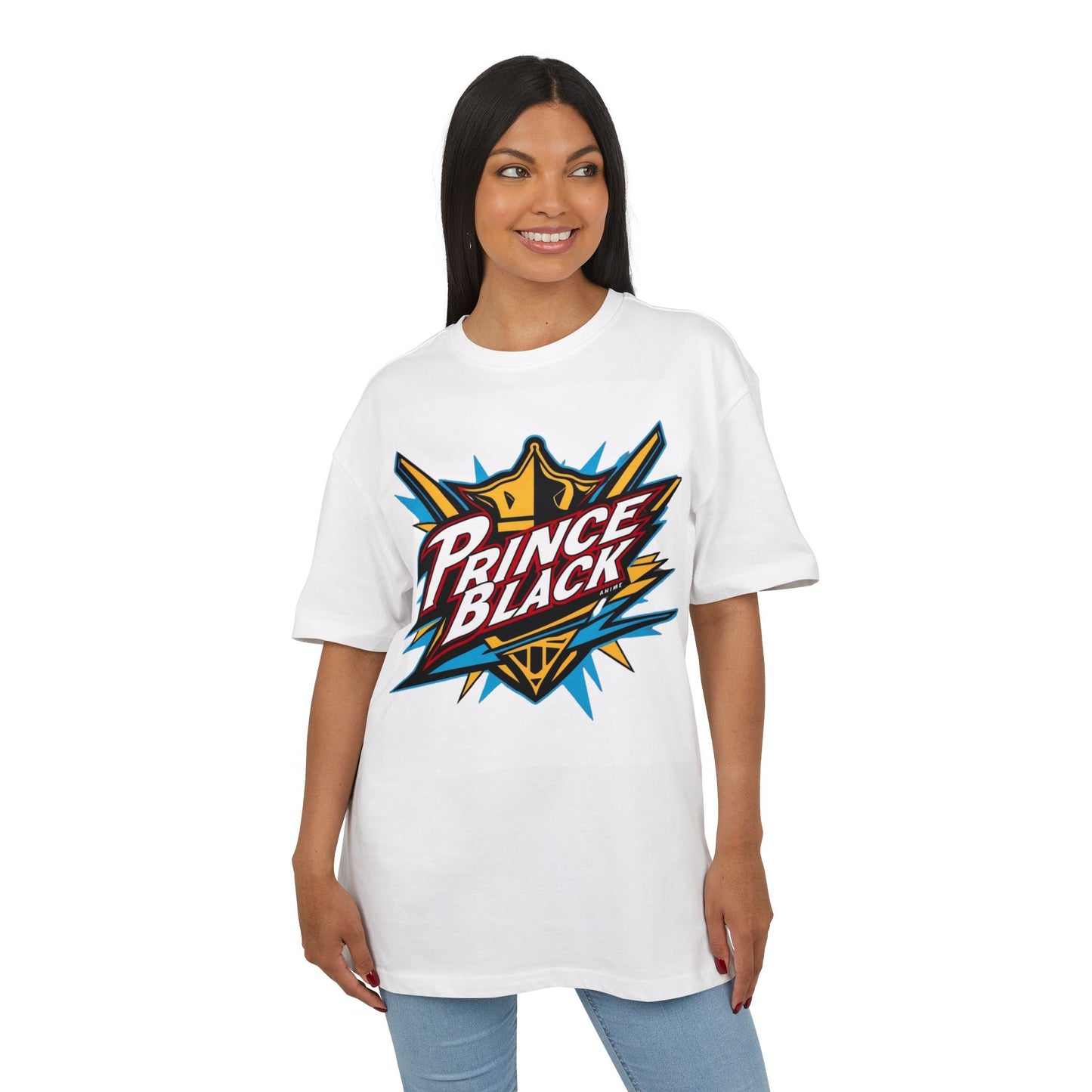 Unisex Oversized Tee - Energetic ‘Prince Black’ Graphic - Casual Streetwear