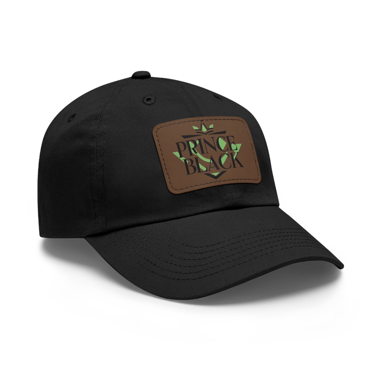 Stylish Dad Hat with Leather Patch - 'Prince Black' Design for Casual Outdoor Wear