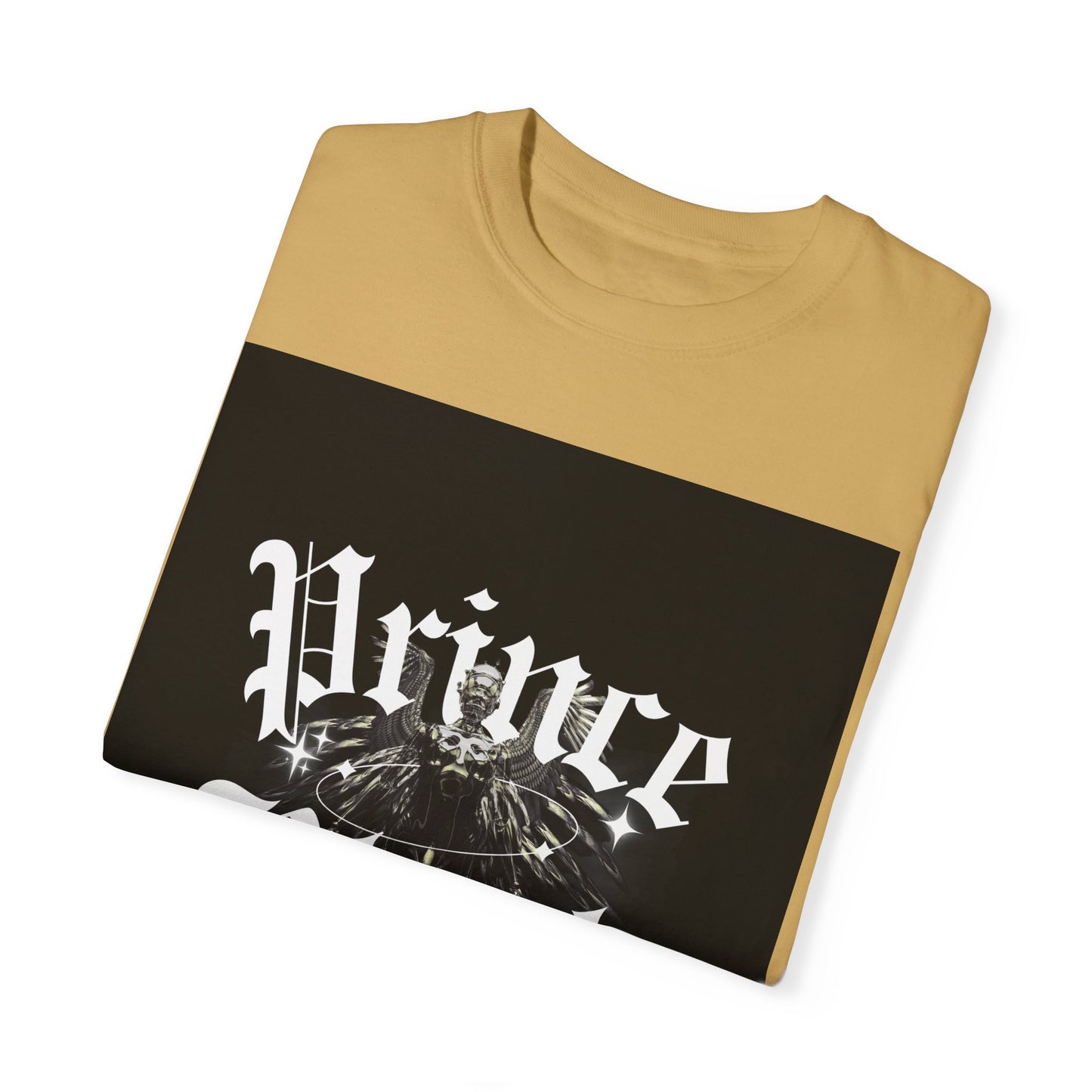 Garment-Dyed T-Shirt - "Prince Black" Graphic Tee - Streetwear Style for Music Lovers