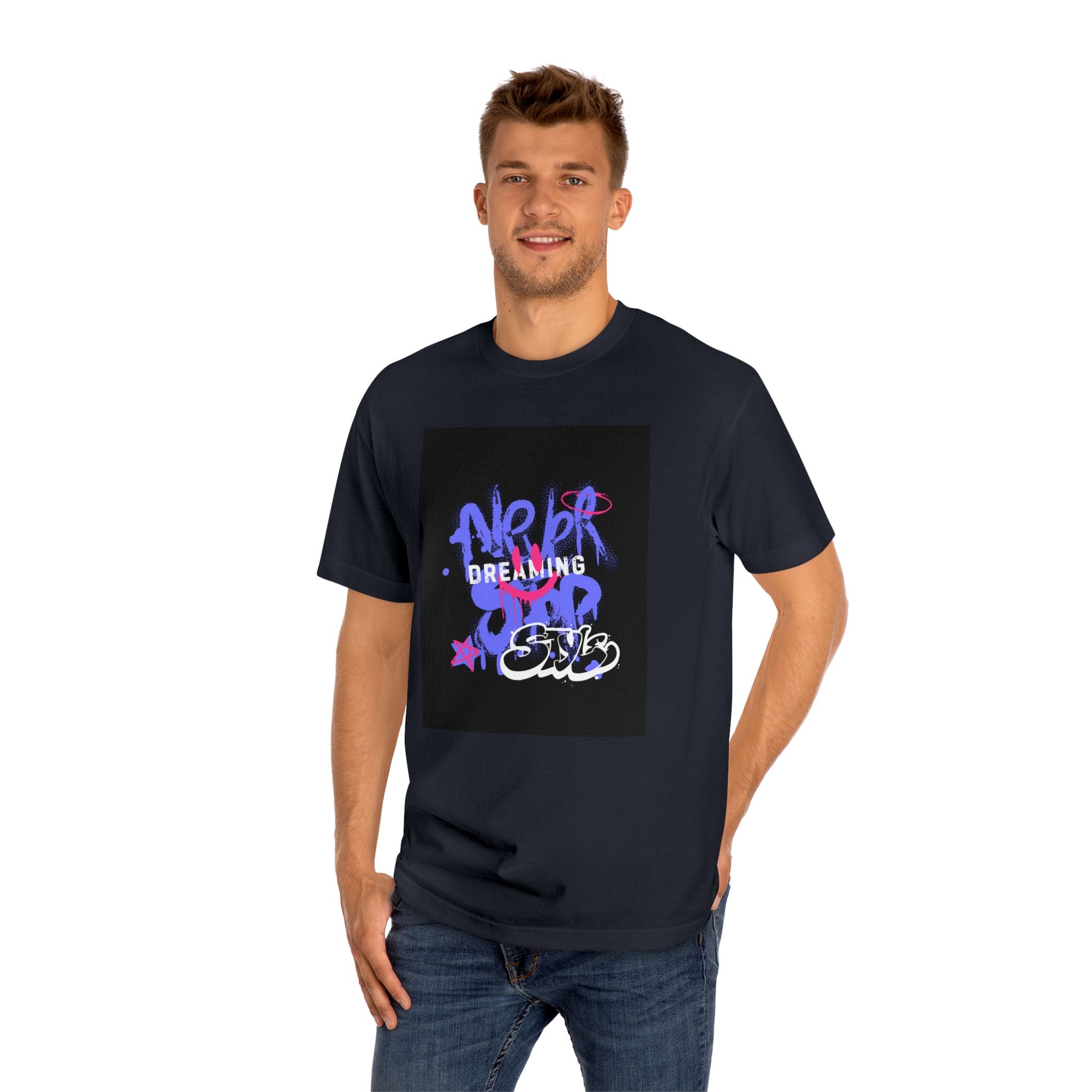 Unisex Classic Tee - 'Never Stop Dreaming' Graphic T-Shirt for Inspirational Style