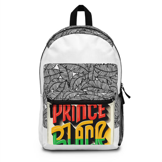 Leafy Graphic Backpack with 'Prince Black' Design - Trendy School & Travel Bag