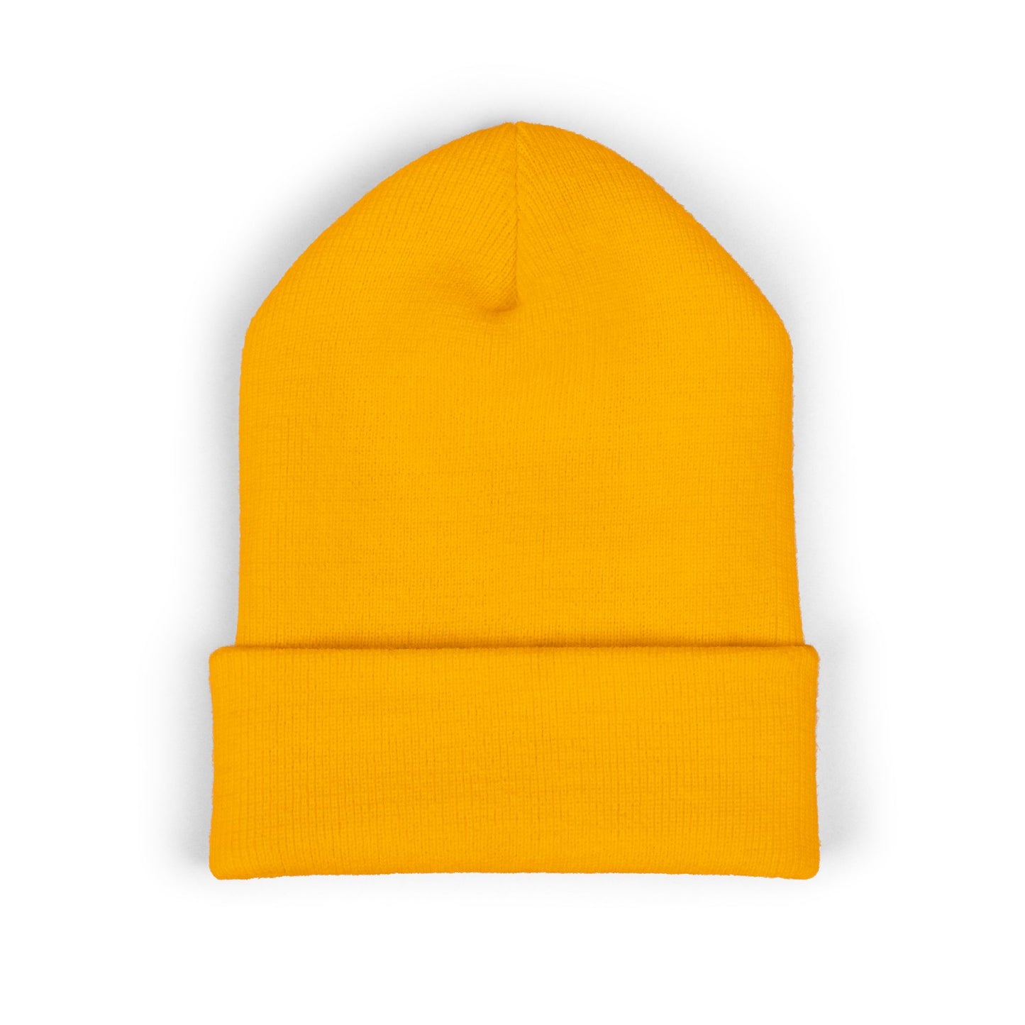 Embroidered Classic Cuffed Beanie - 'Prince Black' White Hat