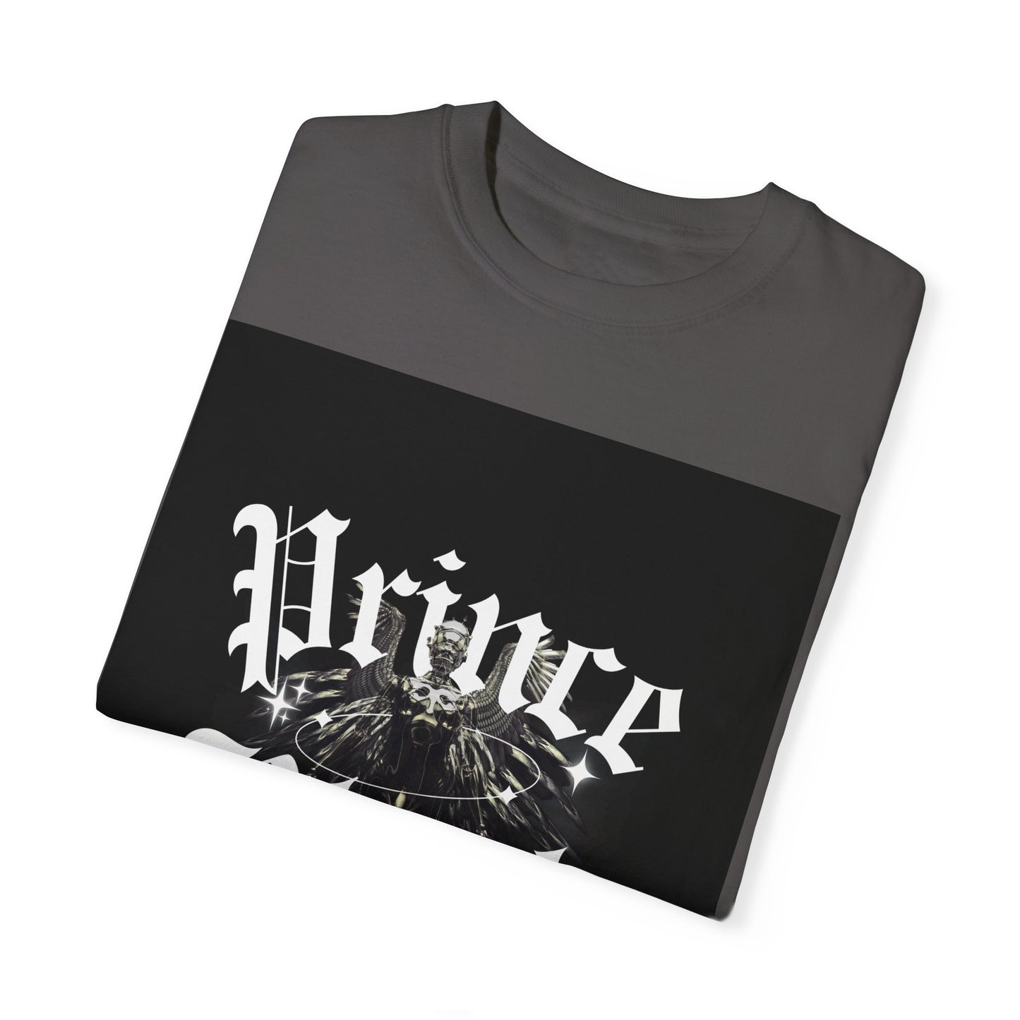 Garment-Dyed T-Shirt - "Prince Black" Graphic Tee - Streetwear Style for Music Lovers